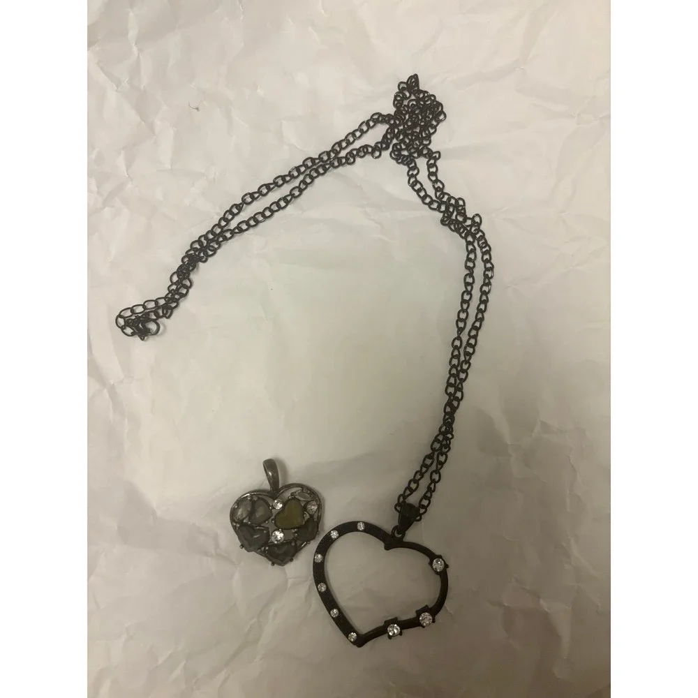 Necklace ‎ Black Chain heart Pendant